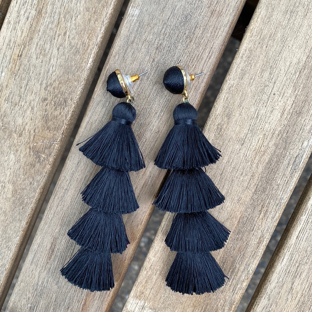 Baublebar | black tassel earrings